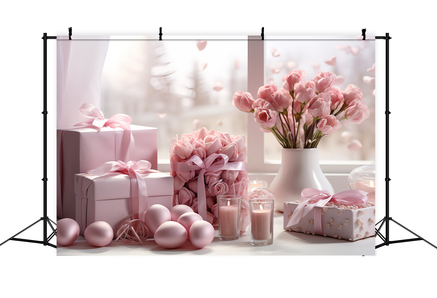 Valentines Backdrop Ideas Tulip Candlelight Window Backdrop UK BRP12-194
