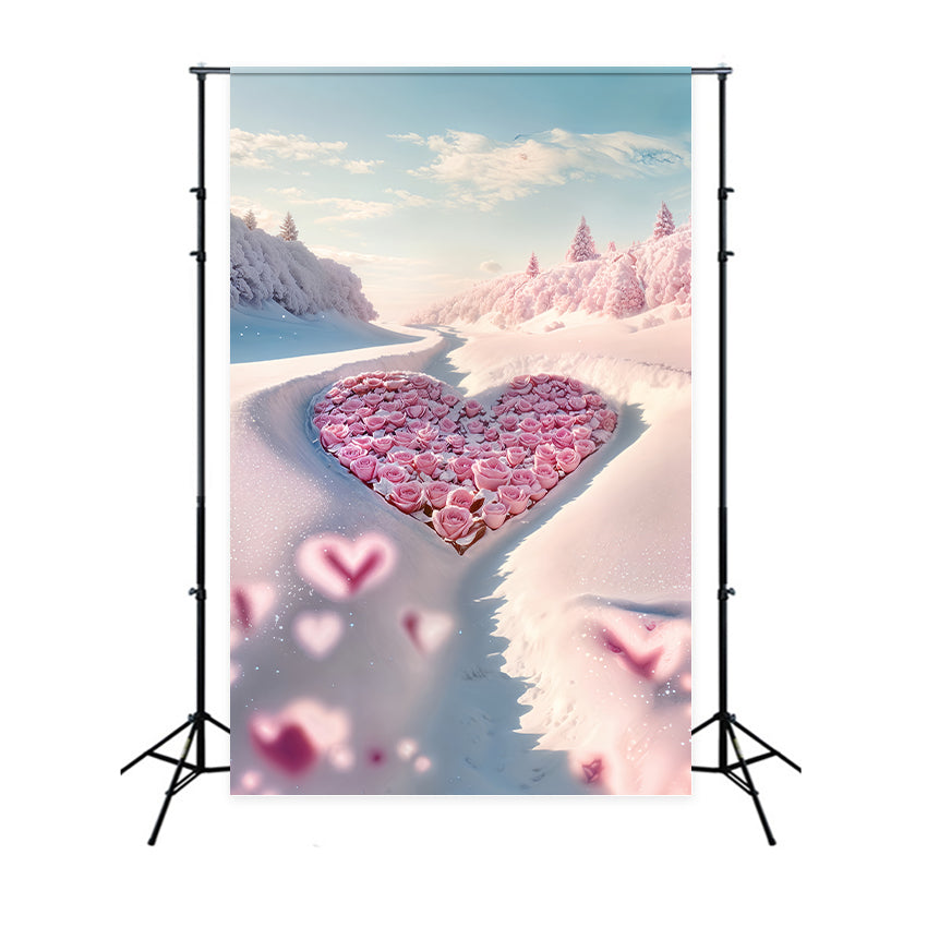 Valentine Theme Backdrop Enchanting Rose Heart Winter Backdrop UK BRP12-206