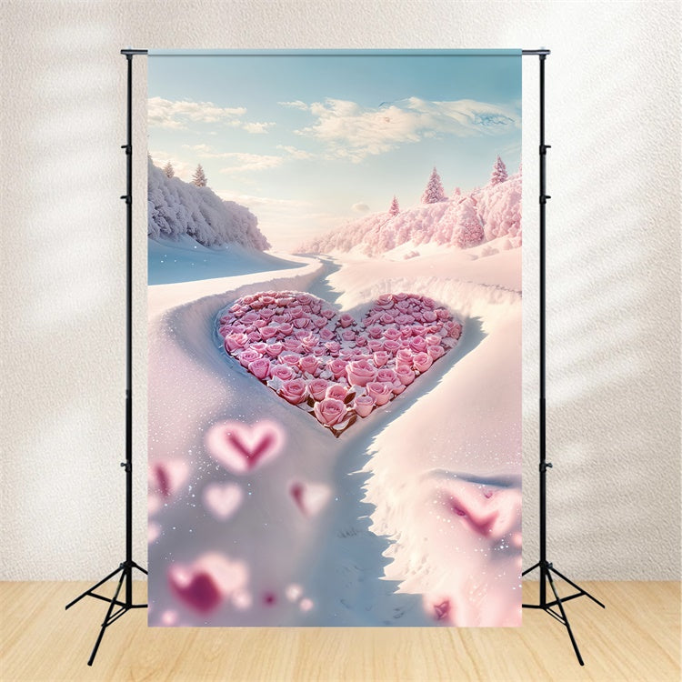 Valentine Theme Backdrop Enchanting Rose Heart Winter Backdrop UK BRP12-206