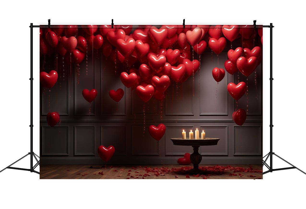 Valentine Backdrop Red Heart Balloons Candlelight Room Backdrop UK BRP12-210