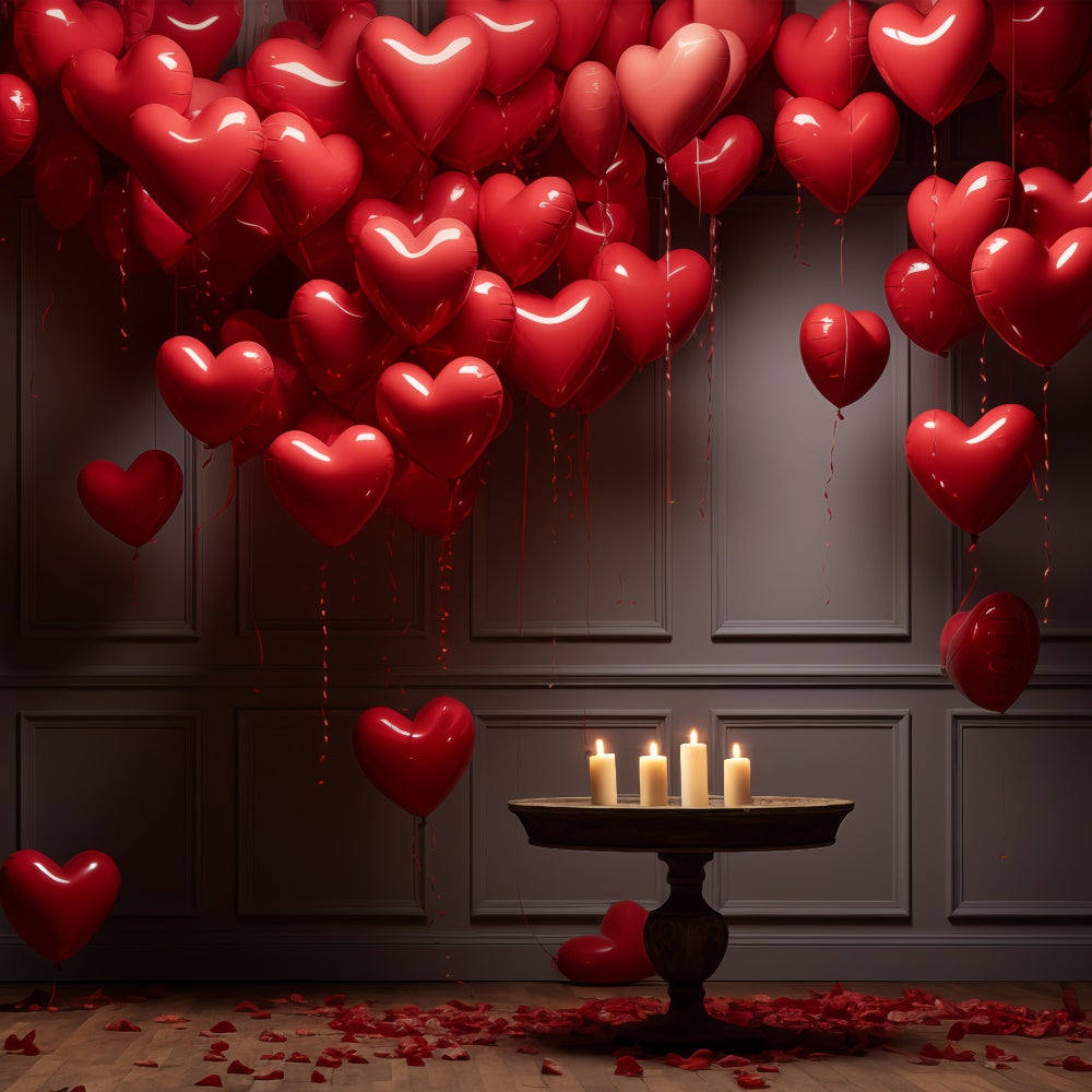 Valentine Backdrop Red Heart Balloons Candlelight Room Backdrop UK BRP12-210