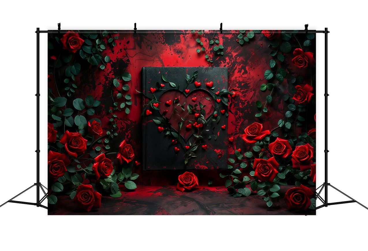 Valentine Backdrops Photography Rose Frame Romantic Heart Backdrop UK BRP12-216