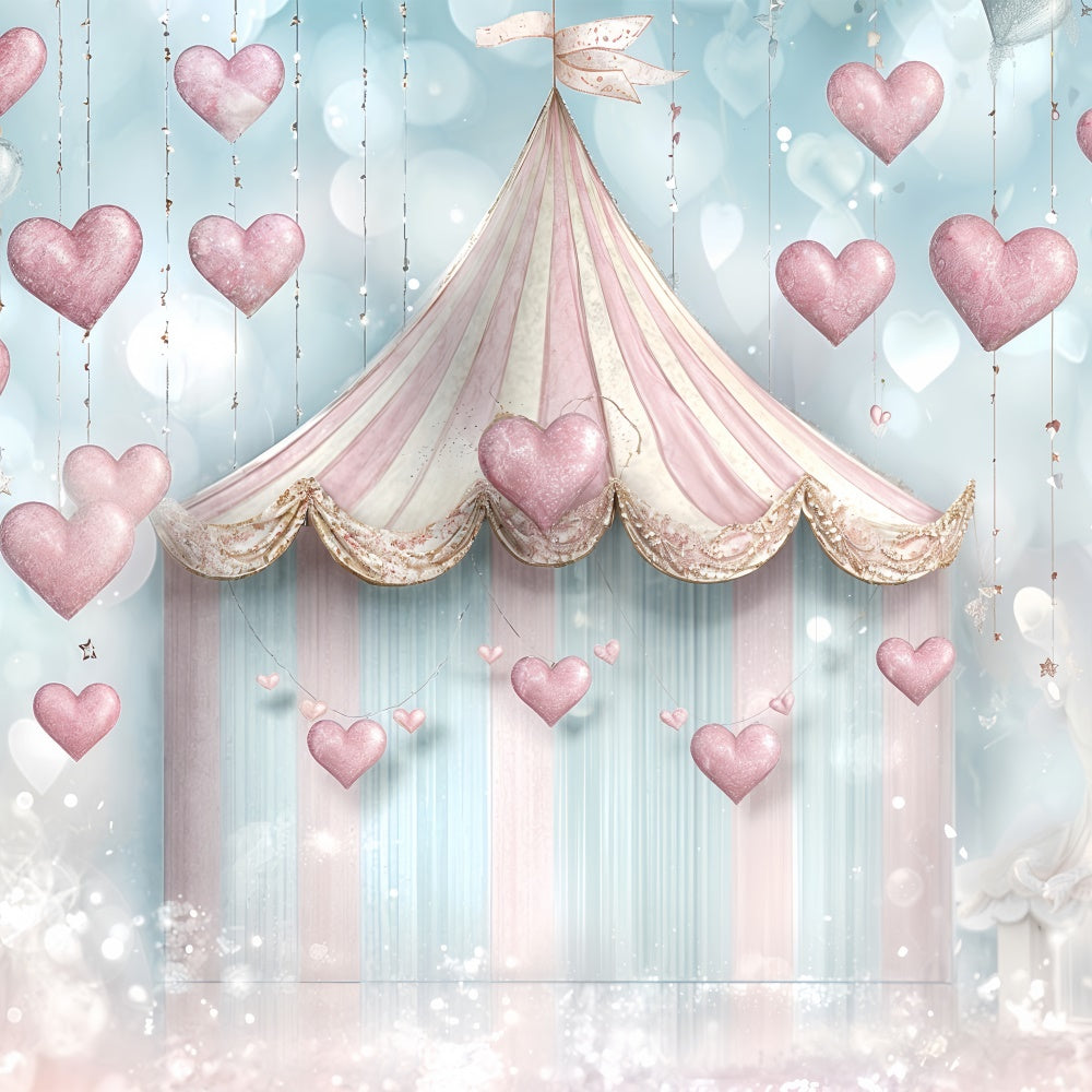 Valentine Theme Backdrop Pastel Tent Heart Decorations Backdrop UK BRP12-243