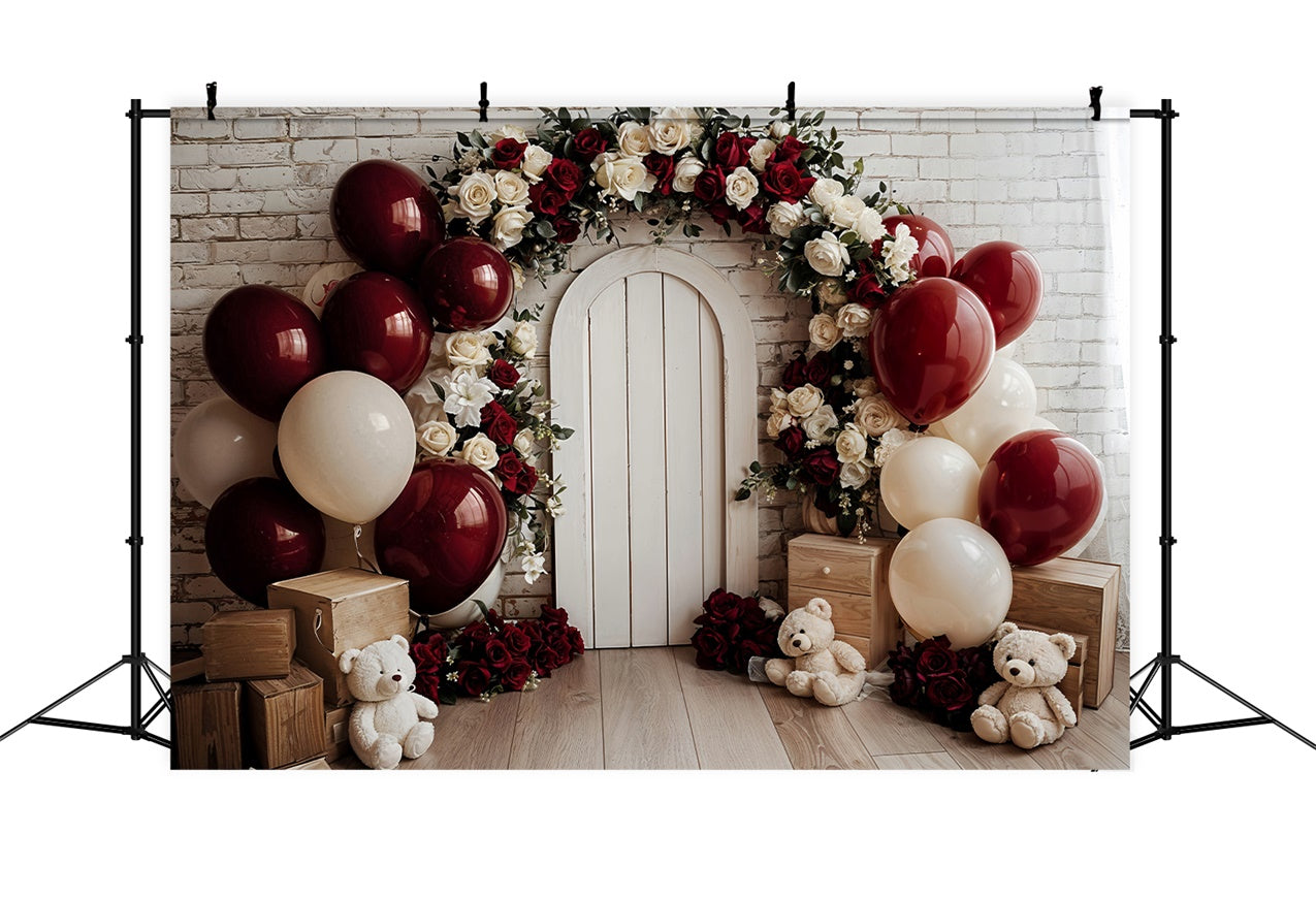 Backdrop Valentine's Day Balloon Arch Floral Door Backdrop UK BRP12-250