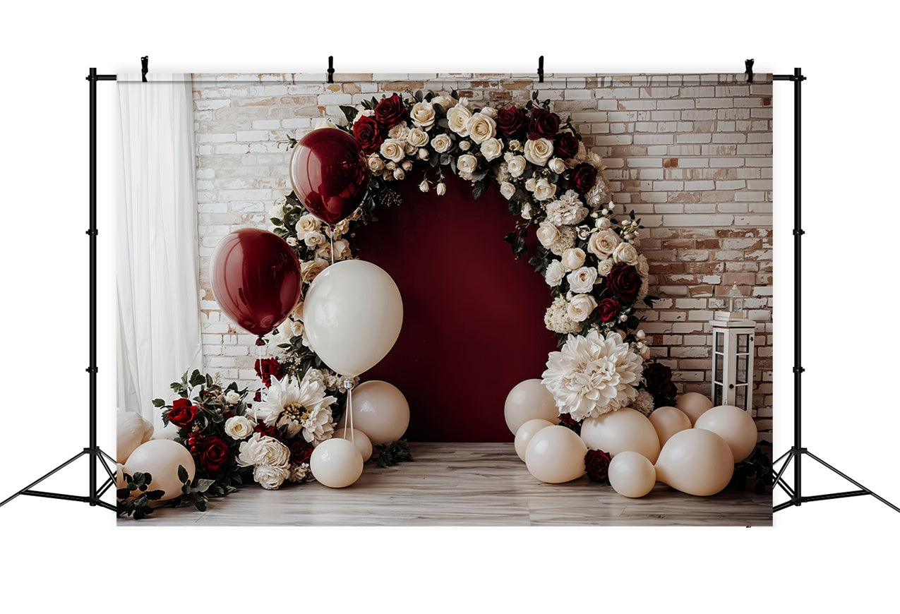 Backdrop Valentines Floral Balloon Arch Wedding Backdrop UK BRP12-252