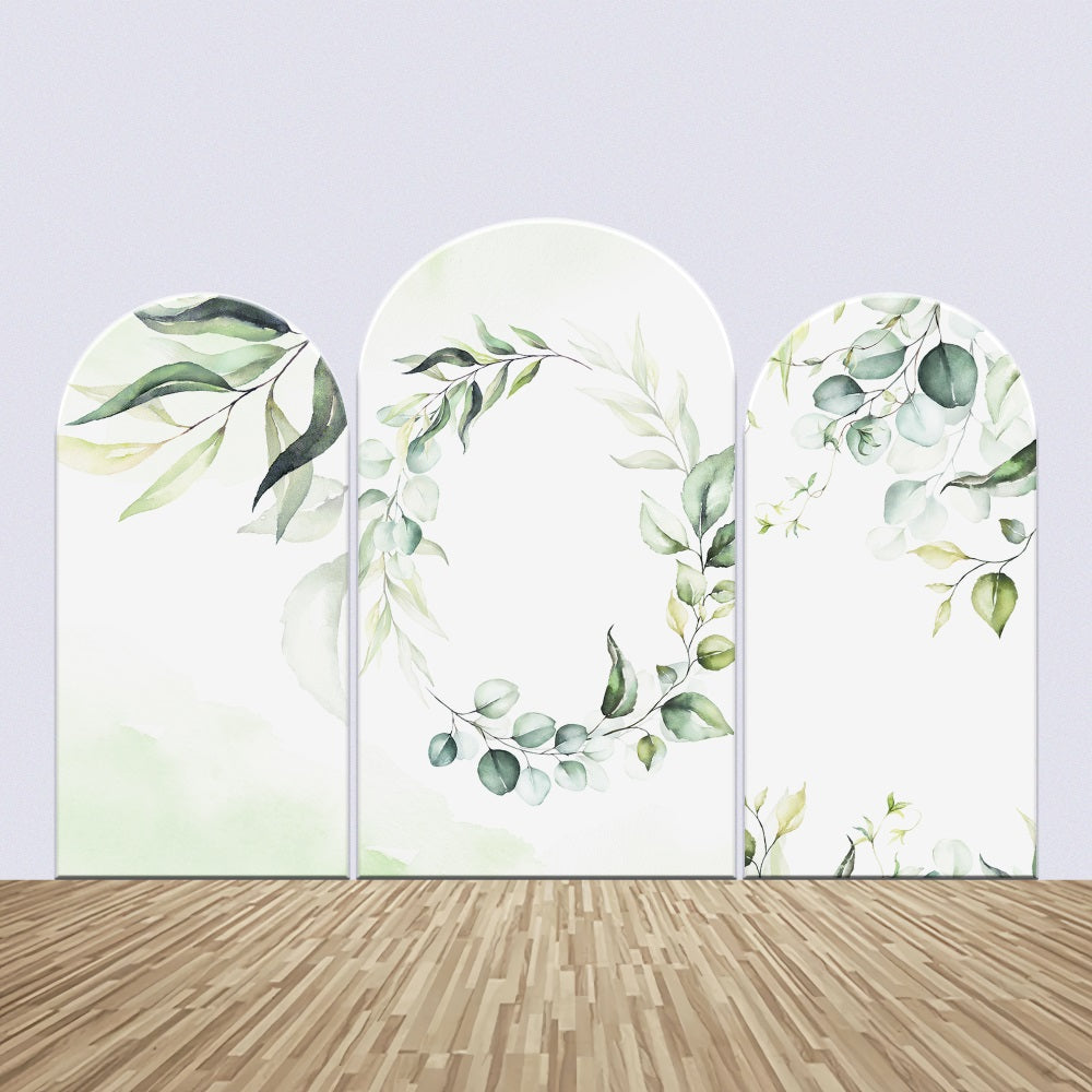 Custom Wedding Backdrops Green Leaves Modern Arch Backdrop Kit UK BRP12-319