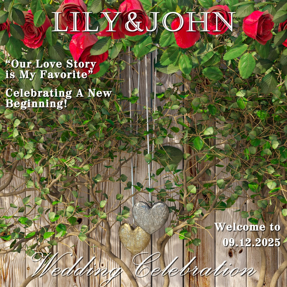 Backdrop Weddings Greenery Ivy Wooden Wall Custom Backdrop UK BRP12-348