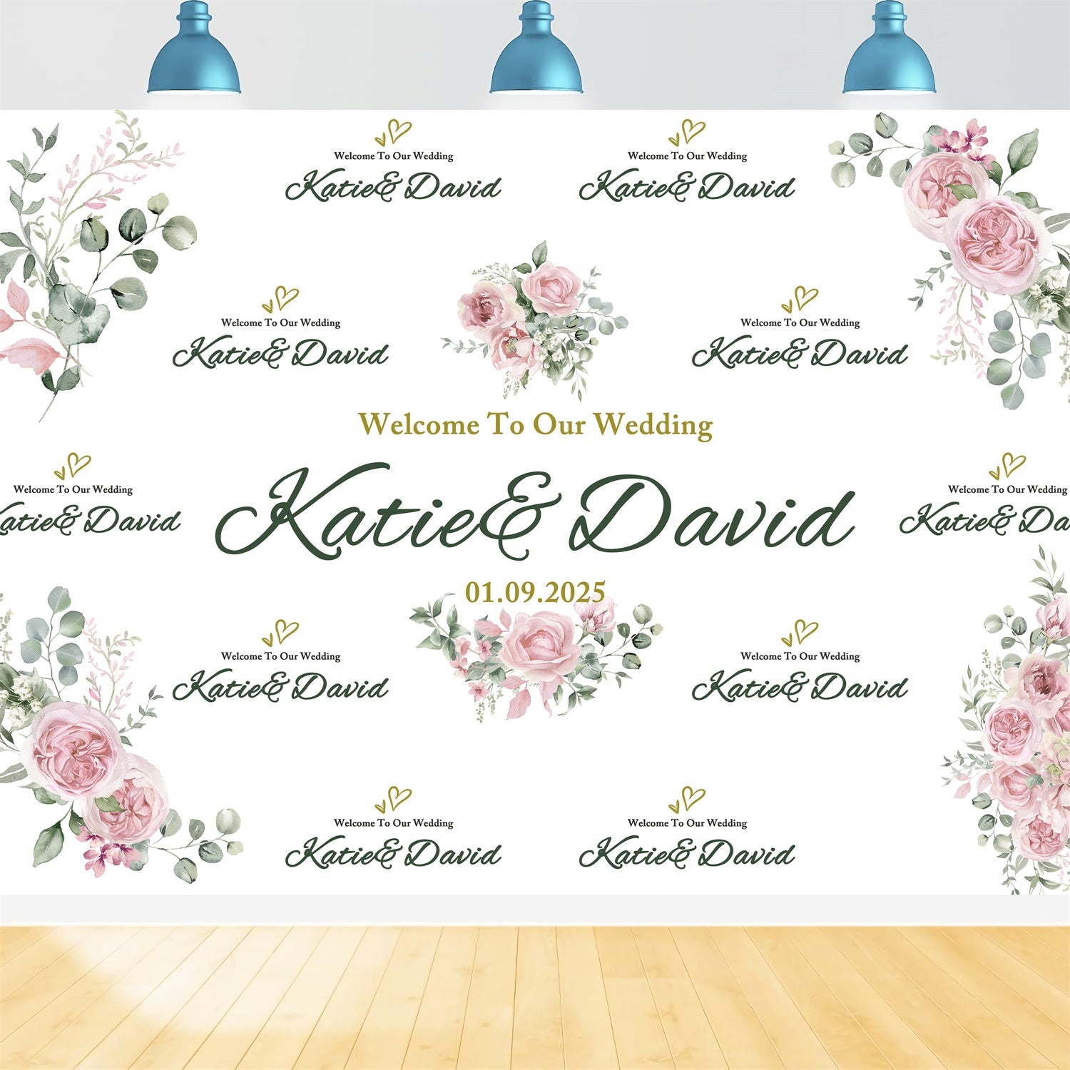 Customized Wedding Backdrop Delicate Pastel Rose Elegant UK Backdrop BRP12-350
