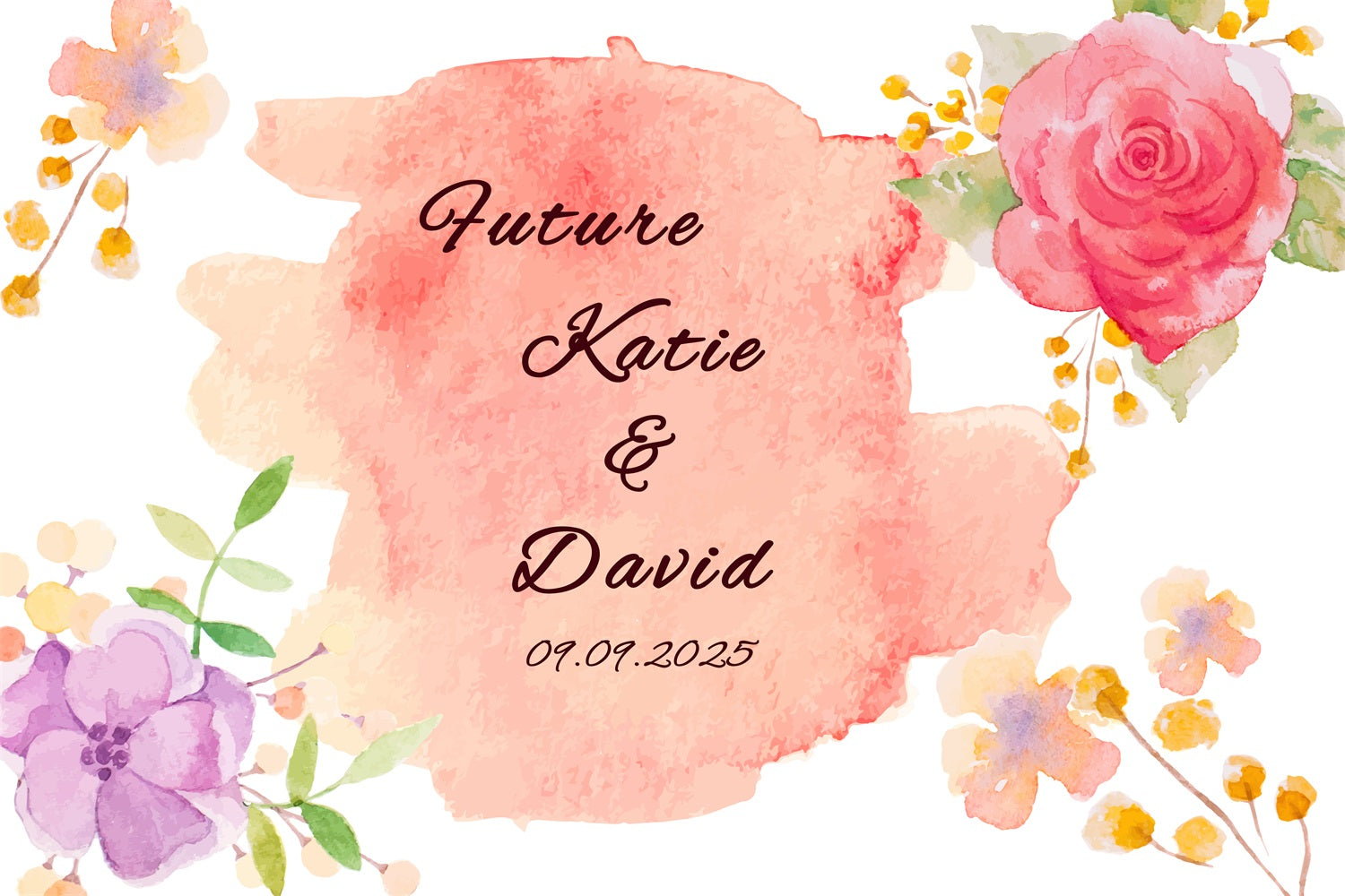 Custom Backdrop For Wedding Romantic Painted Rose Backdrop UK BRP12-354