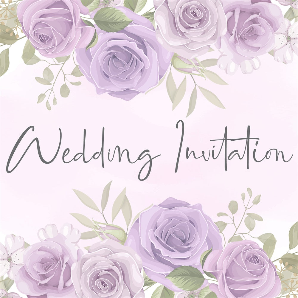 Custom Wedding Photo Backdrops Purple Floral Decor Backdrop UK BRP12-358