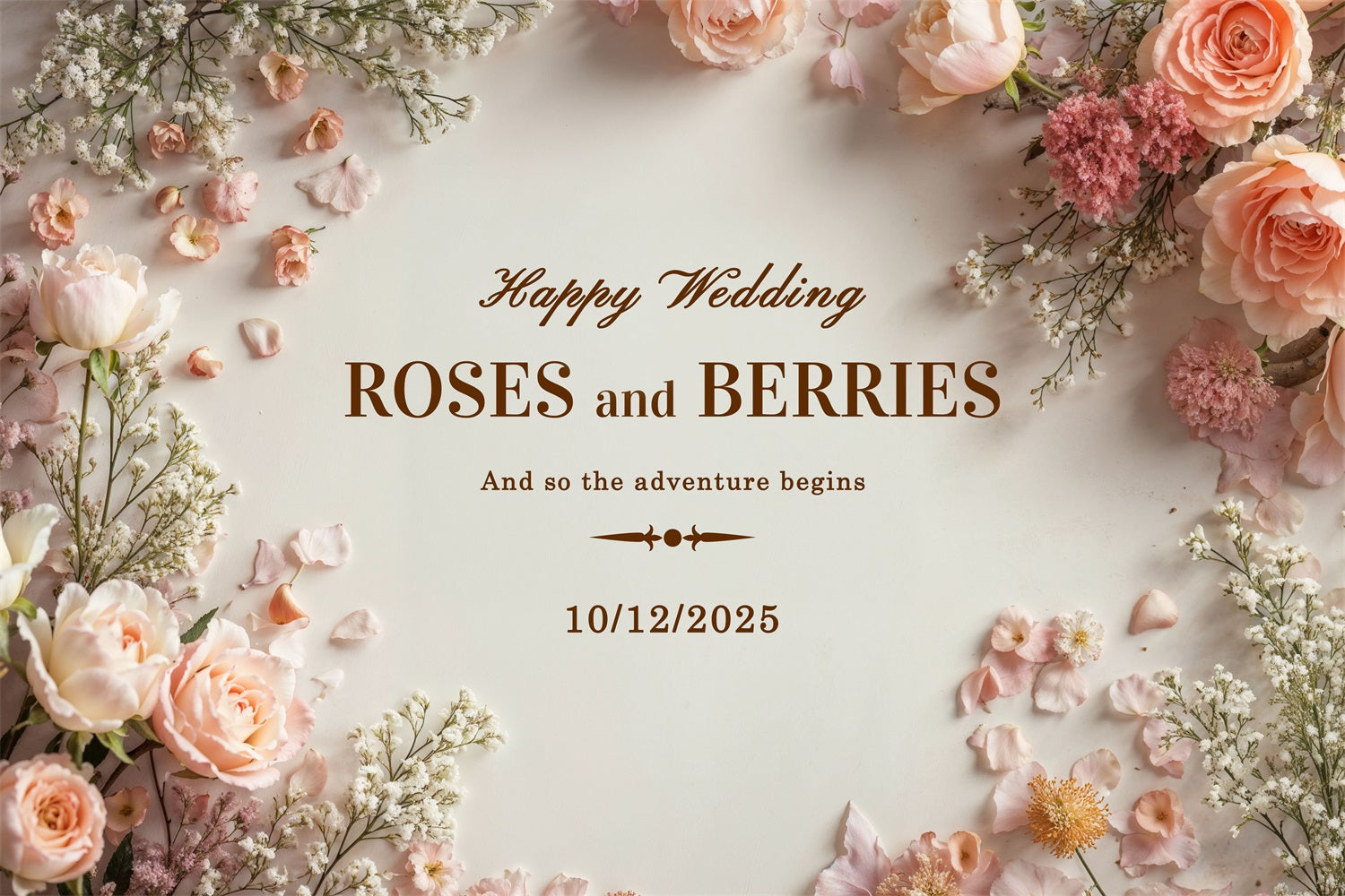 Custom Backdrops For Weddings Floral Soft Pink Backdrop UK BRP12-366