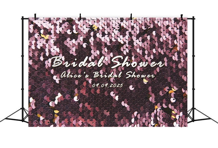 Customized Wedding Backdrops Glittering Pink Sequin Bridal Shower Backdrop UK BRP12-367