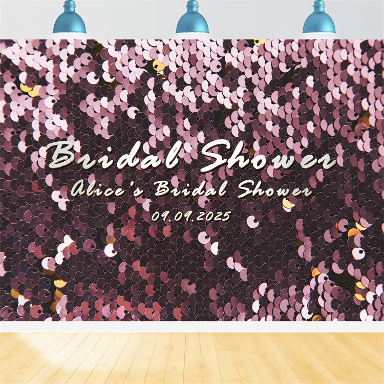 Customized Wedding Backdrops Glittering Pink Sequin Bridal Shower Backdrop UK BRP12-367