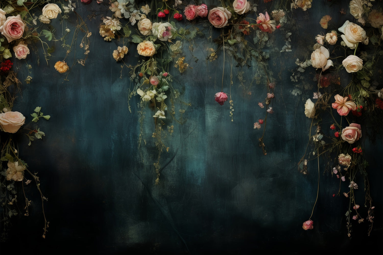 Maternity Shoot Backdrop Rose Vintage Blue Wall Backdrop UK BRP12-44