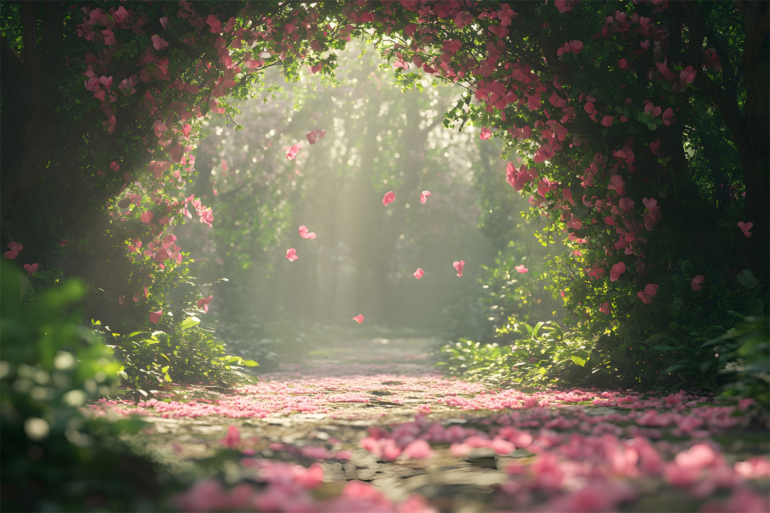 Backdrop Spring Pink Petal Archway Path Backdrop UK BRP12-502