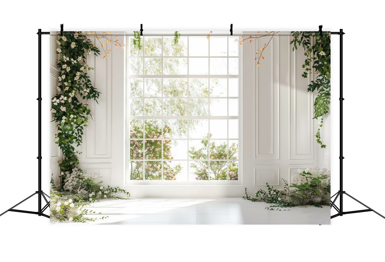 Spring Backdrops Ideas Bright Floral Window Garden Backdrop UK BRP12-507
