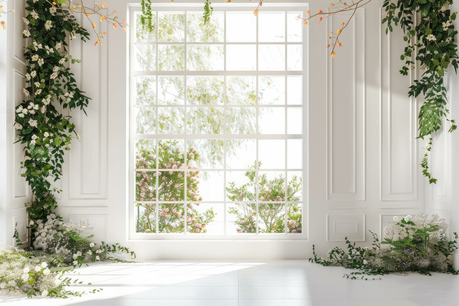 Spring Backdrops Ideas Bright Floral Window Garden Backdrop UK BRP12-507