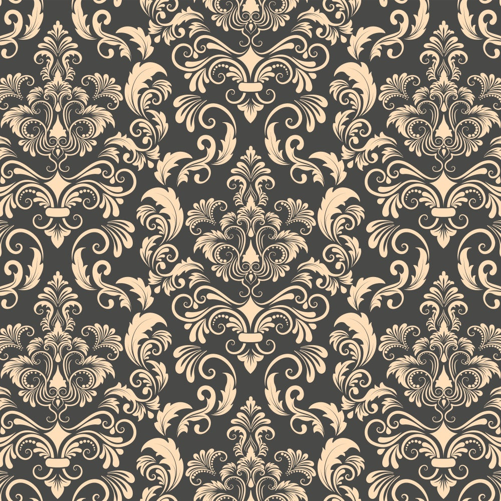 Damask Photo Backdrops Elegant Beige Floral Ornate Backdrop UK BRP12-612