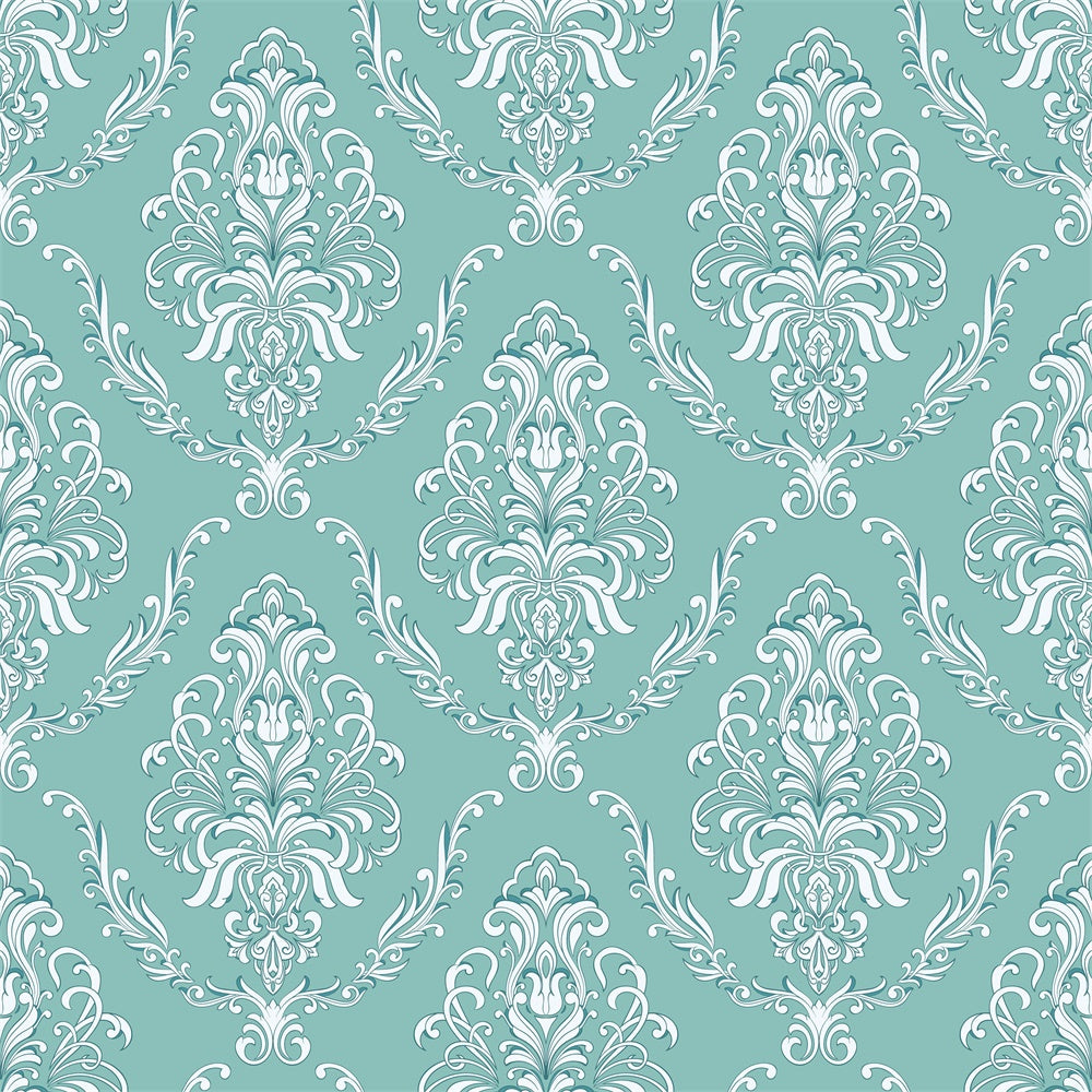 Damask Photo Backdrops Mint Green Floral Ornate Backdrop UK BRP12-617