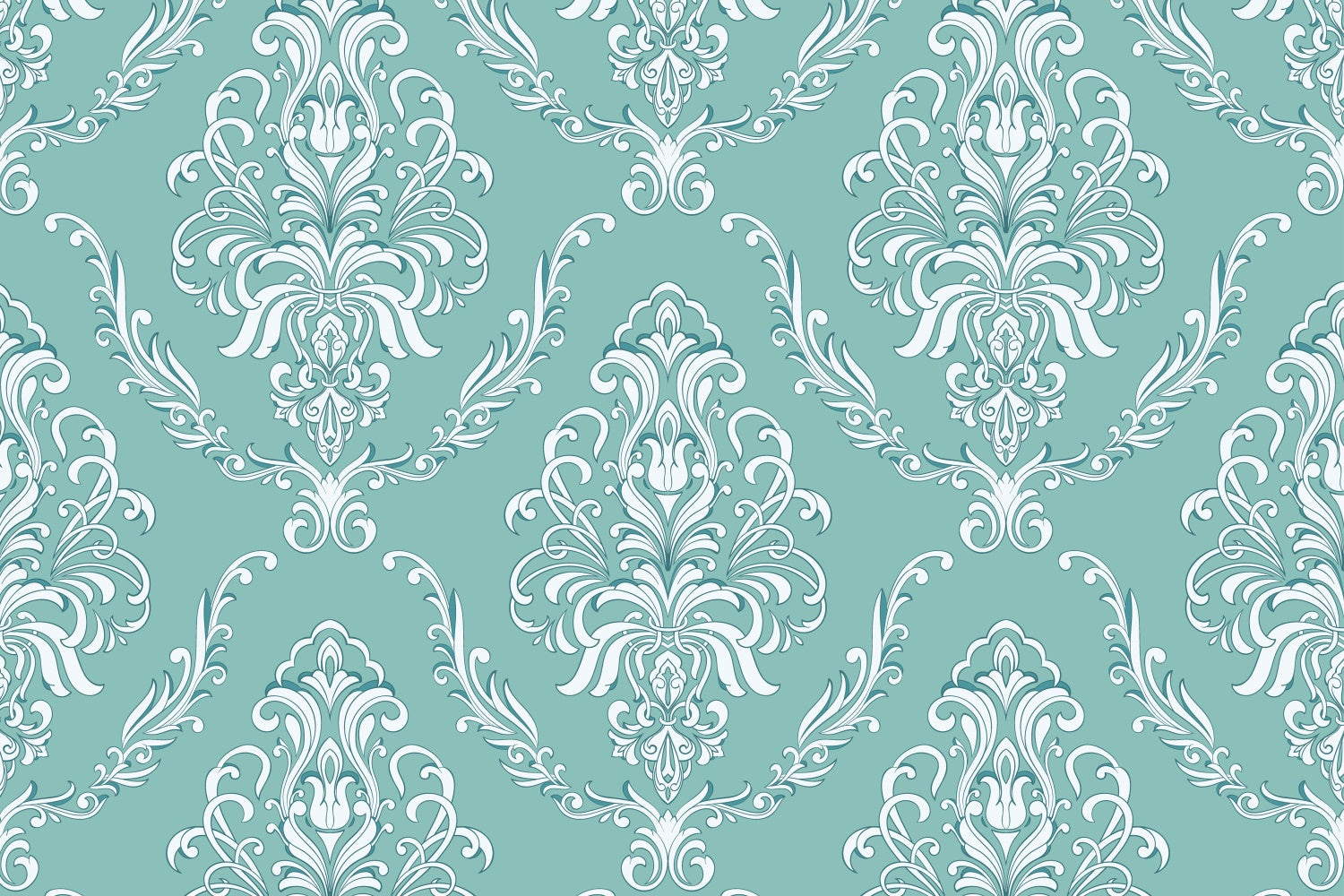 Damask Photo Backdrops Mint Green Floral Ornate Backdrop UK BRP12-617