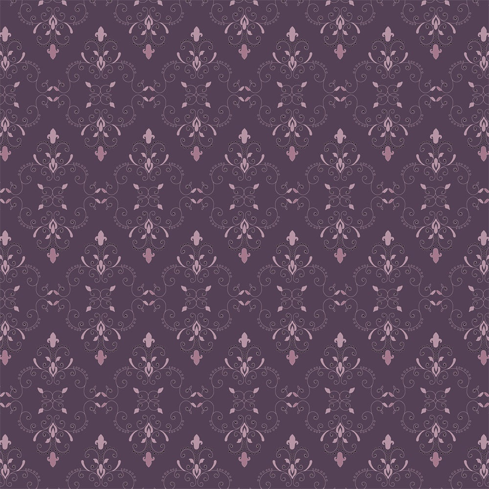 Damask Backdrops Regal Purple Baroque Pattern Backdrop UK BRP12-623