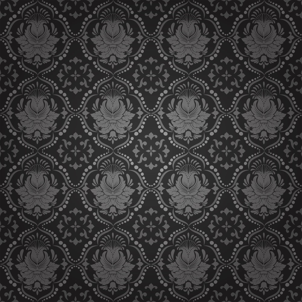 Damask Backdrop Gray Ornate Floral Pattern Backdrop UK BRP12-626