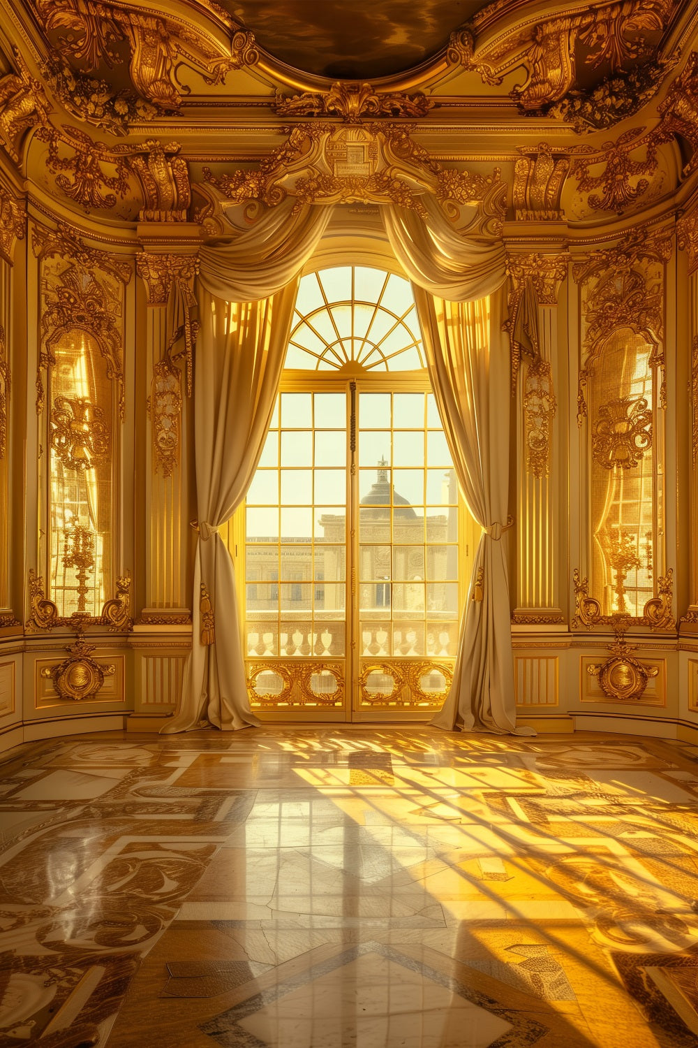 Architecture Backdrop Majestic Golden Palace Windows Backdrop UK BRP12-655