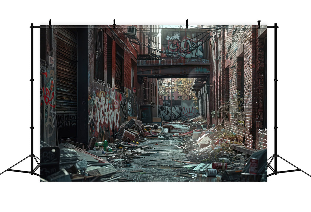 Architecture Backdrop Graffiti Alley Trash Scattered Backdrop UK BRP12-667