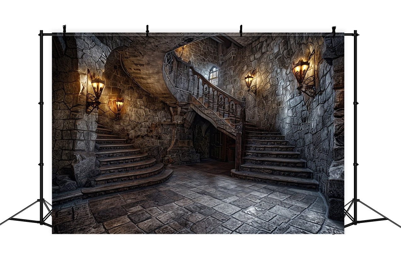 Architecture Backdrop Historic Stone Staircase Light Backdrop UK BRP12-670