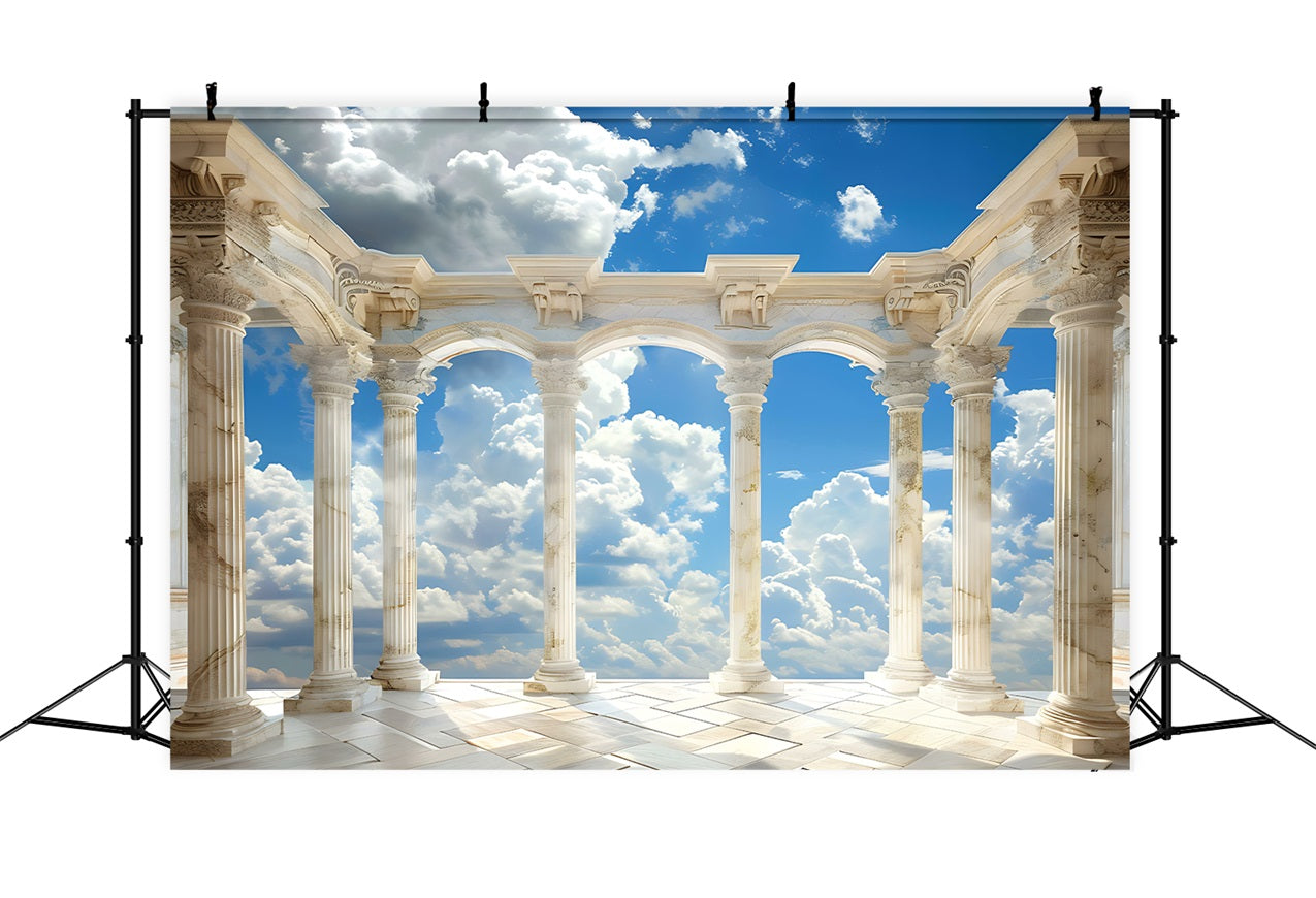 Architecture Backdrop Marble Columns Arch Sky Backdrop UK BRP12-676