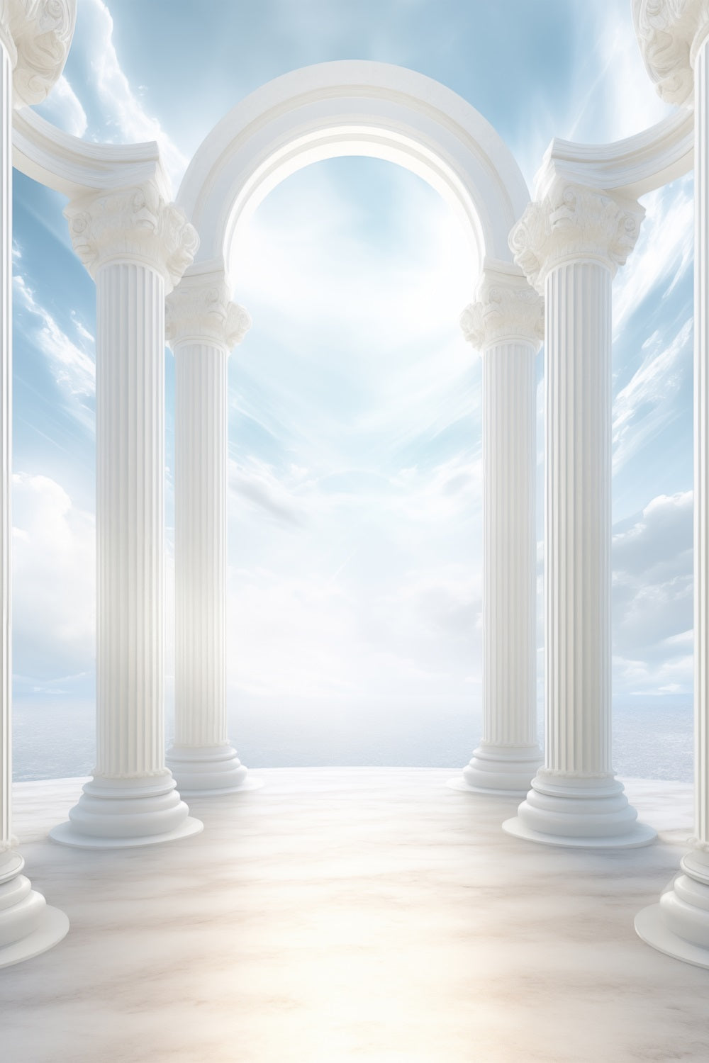 Architecture Backdrop White Archway Blue Heaven Backdrop UK BRP12-677