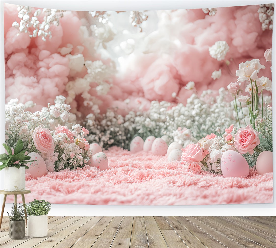 Easter Backdrop Pink Clouded Blossom Egg Backdrop UK BRP12-747