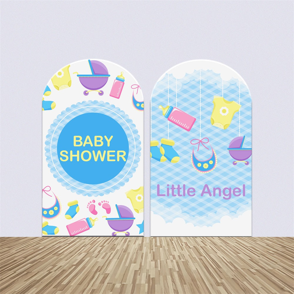 Custom Backdrop For Baby Shower Soft Blue Baby Party Backdrop Kit UK BRP2-193