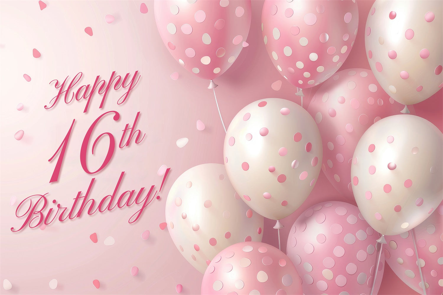 Custom Backdrops For Birthdays Pink Balloon 16th Backdrop UK BRP2-230