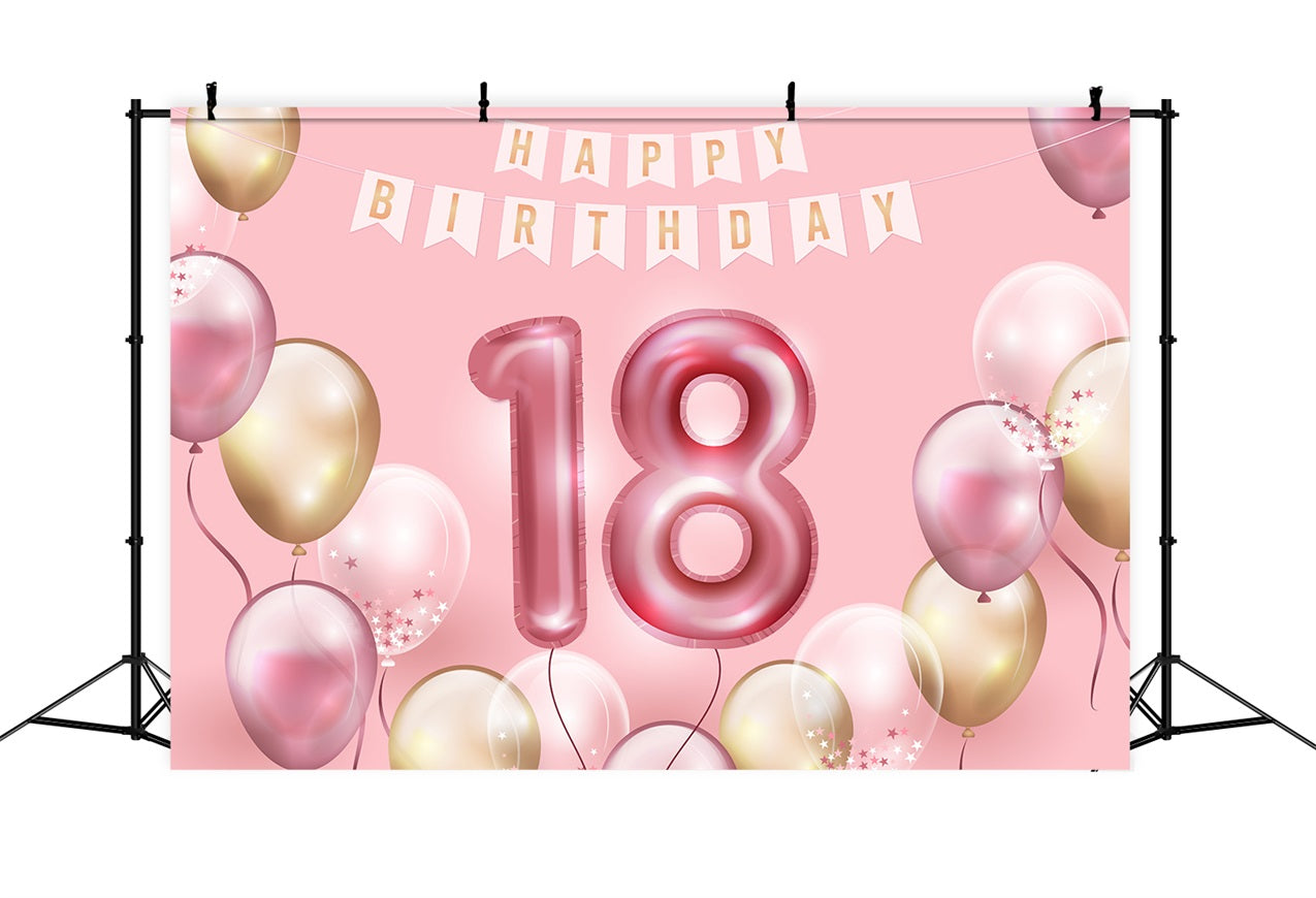 Personalized Happy Birthday Backdrop 18th Balloon Party Backdrop UK BRP2-231