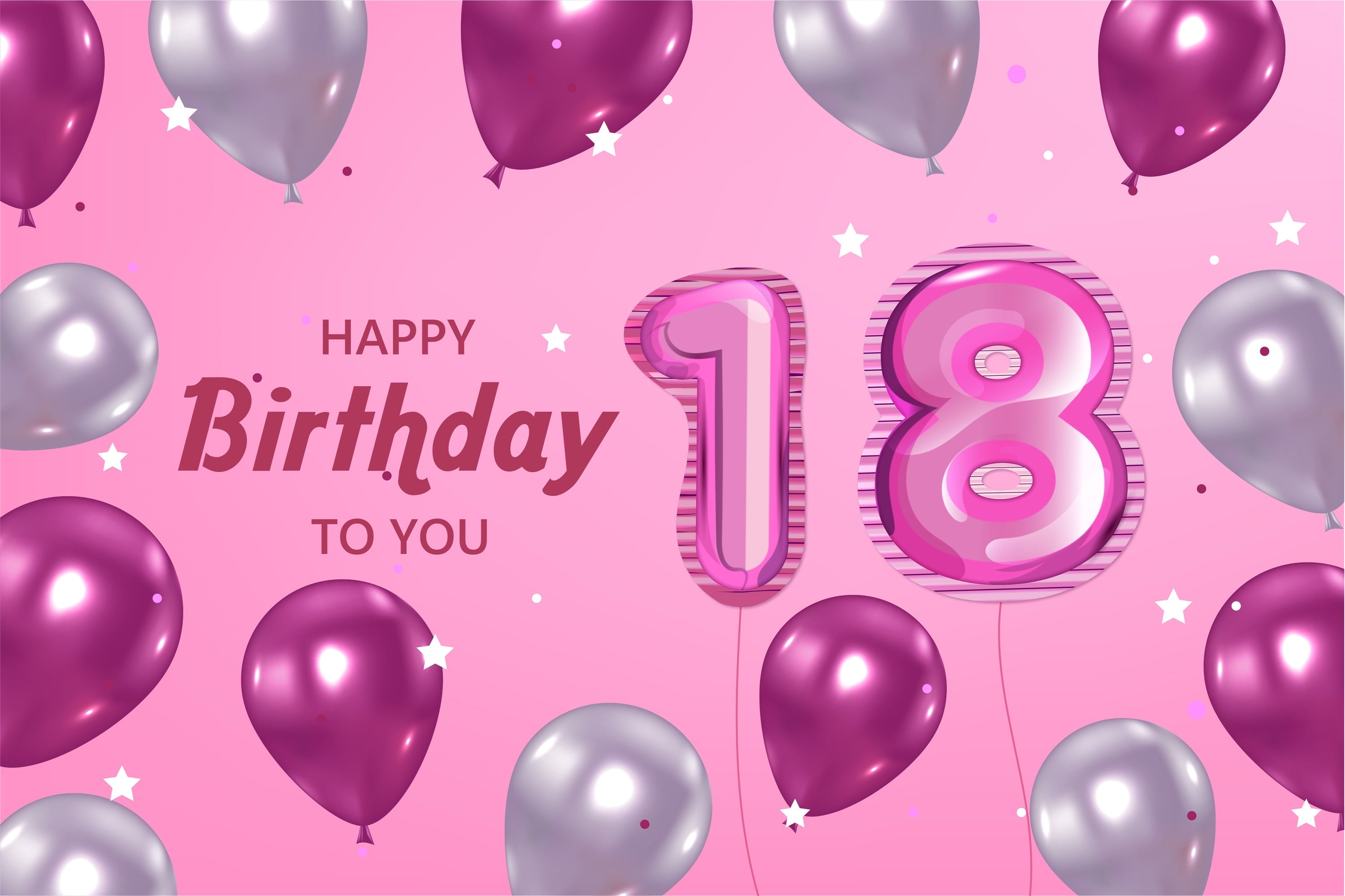 Customized Birthday Backdrops Sparkling Balloon 18th Backdrop UK BRP2-232