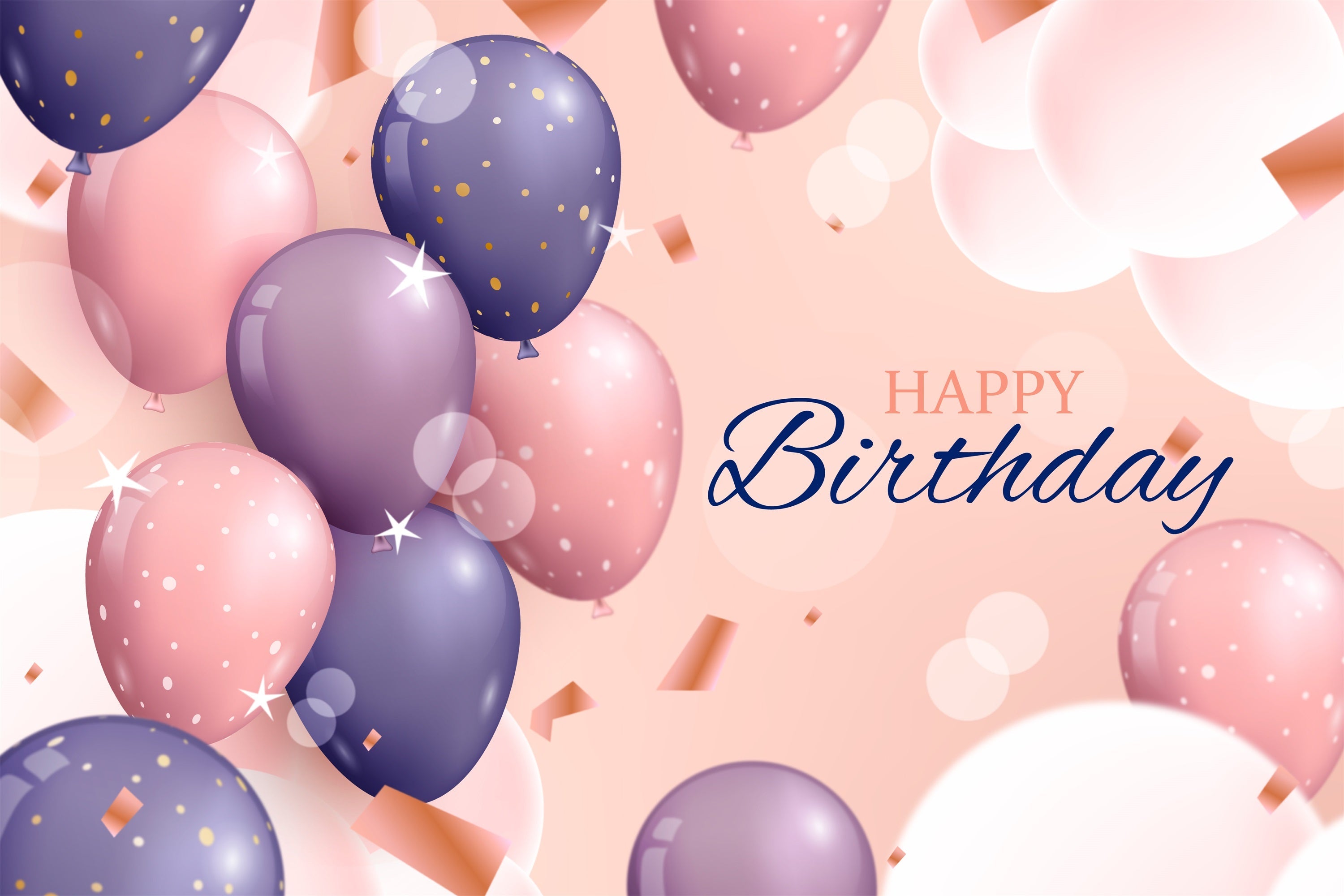 Custom Happy Birthday Backdrop Floating Balloon Sparkles Backdrop UK BRP2-236