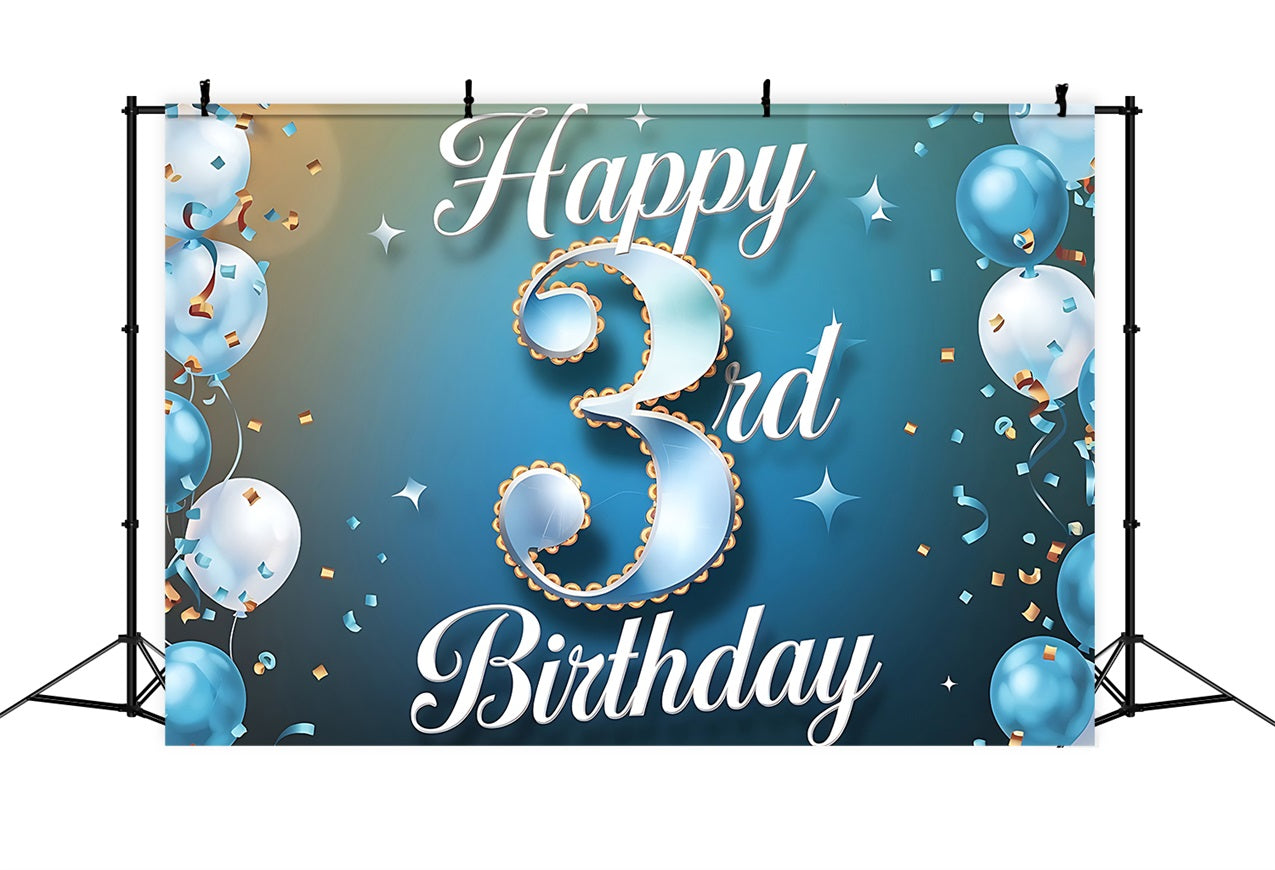 Custom Birthday Backdrops Happy 3rd Balloon Backdrop UK BRP2-237