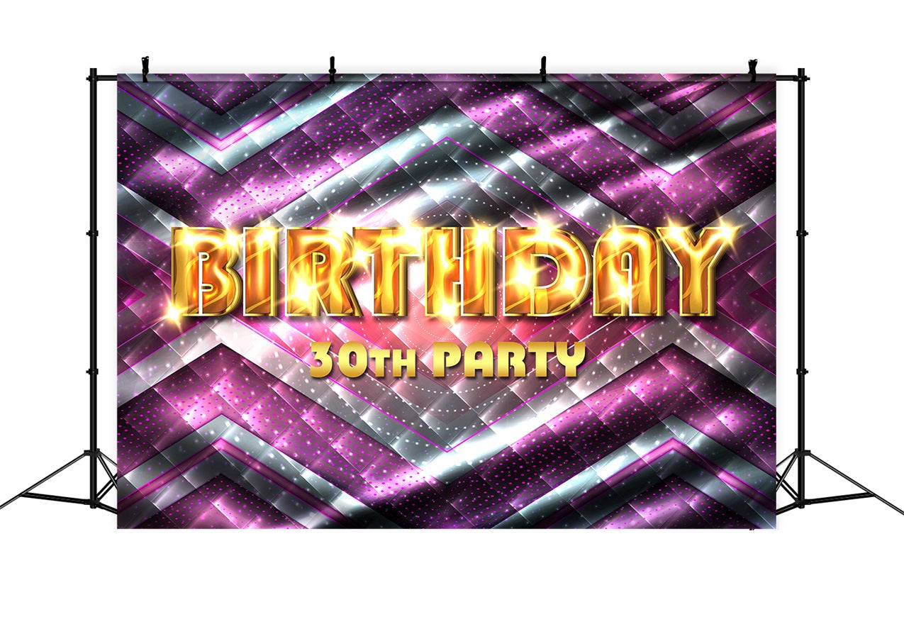 Custom Backdrops For Birthdays Glowing 30th Celebration Backdrop UK BRP2-246