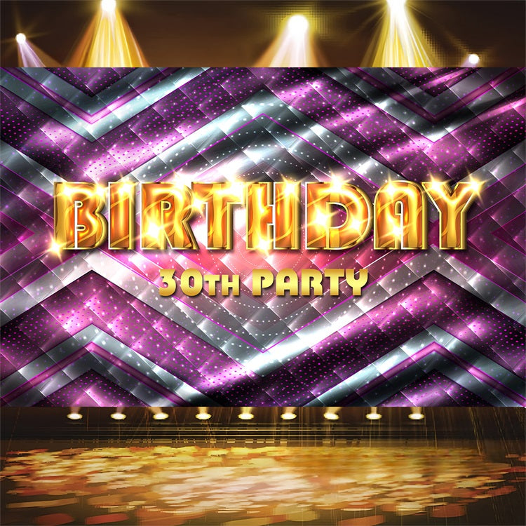 Custom Backdrops For Birthdays Glowing 30th Celebration Backdrop UK BRP2-246