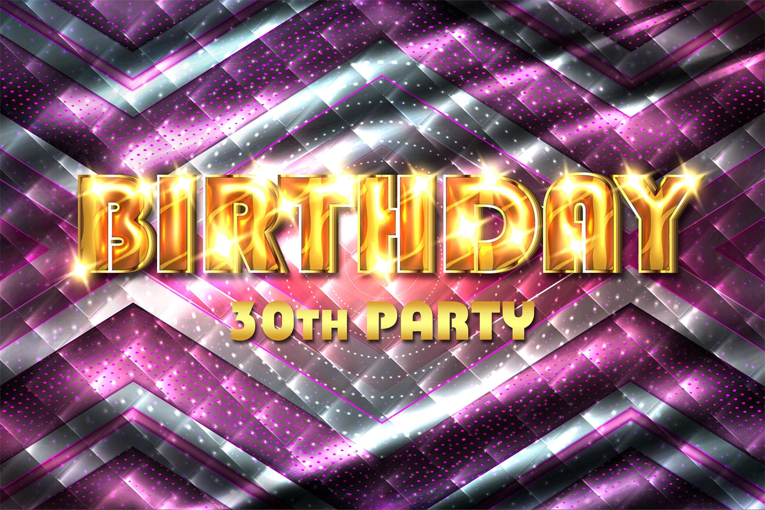 Custom Backdrops For Birthdays Glowing 30th Celebration Backdrop UK BRP2-246