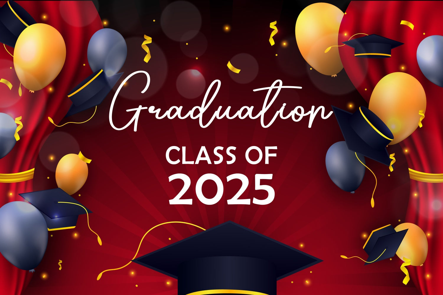 Graduation Backdrops Golden Balloon Elegant Graduation Party Backdrop UK BRP2-252