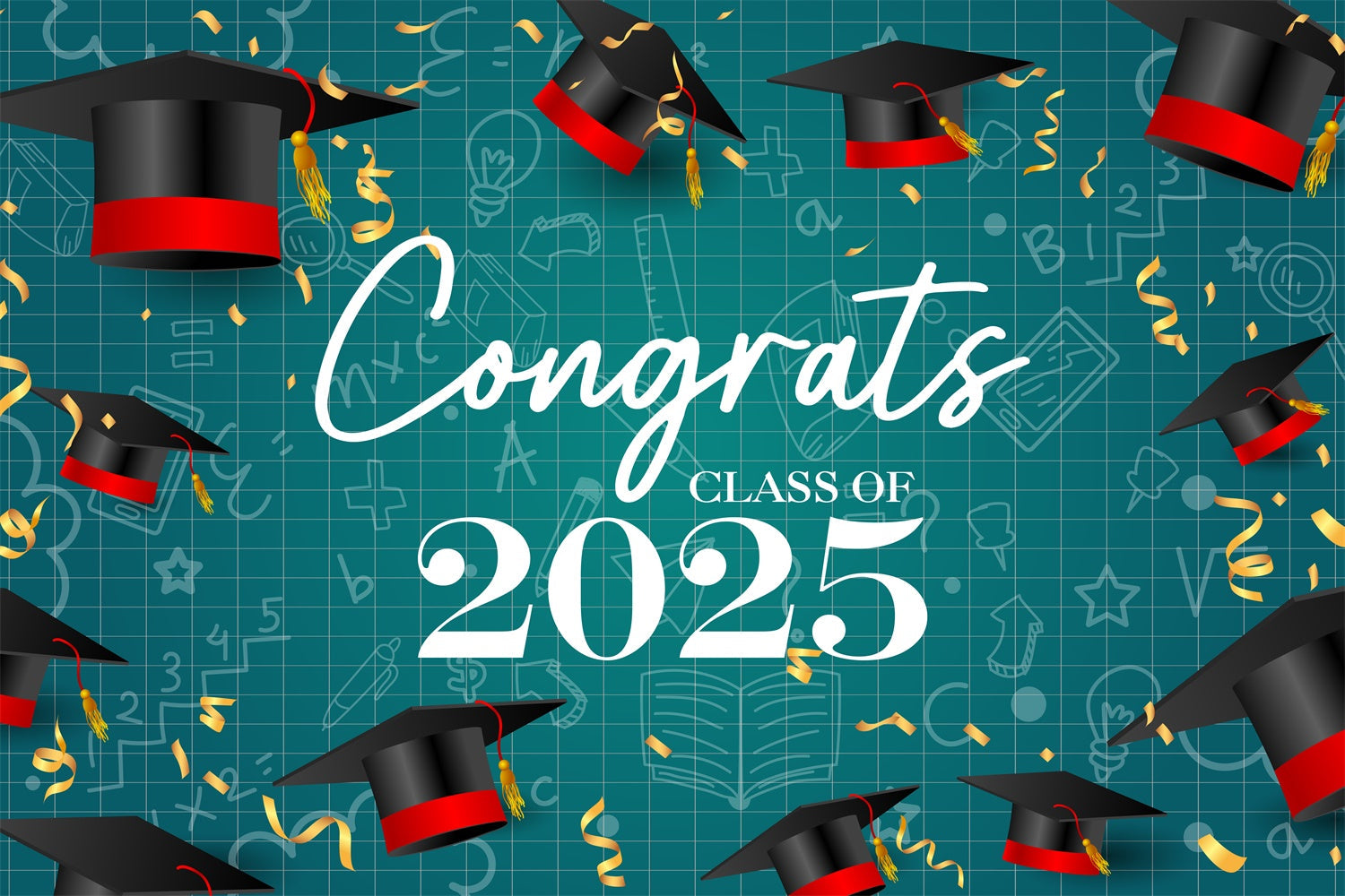 Graduated Backdrop Stylish Teal Confetti Graduation Party Backdrop UK BRP2-258