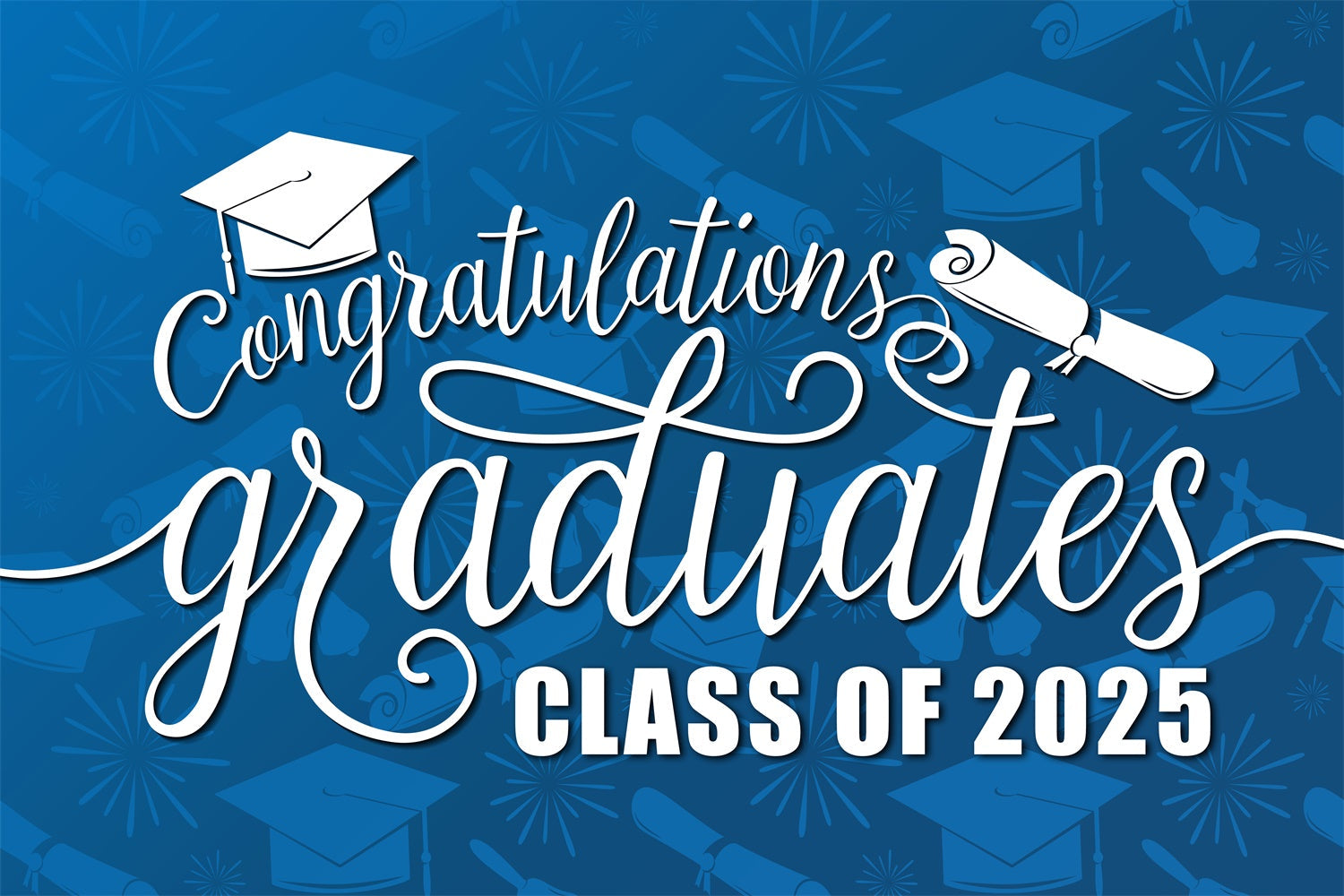 Graduation Backdrop Ideas Graceful Blue 2025 Graduation Party Backdrop UK BRP2-263