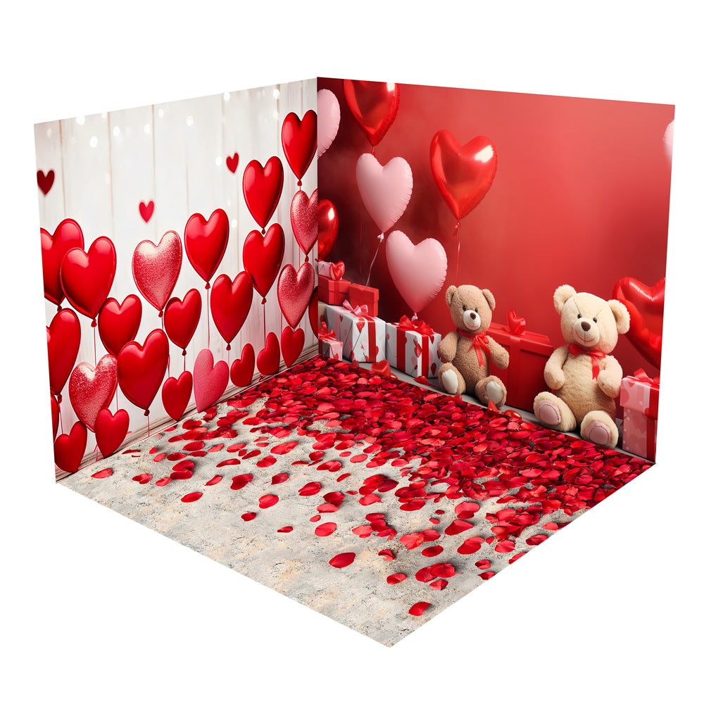 Sweet Valentine’s Teddy Bear Balloon Backdrop Room Set UK BRP2-4