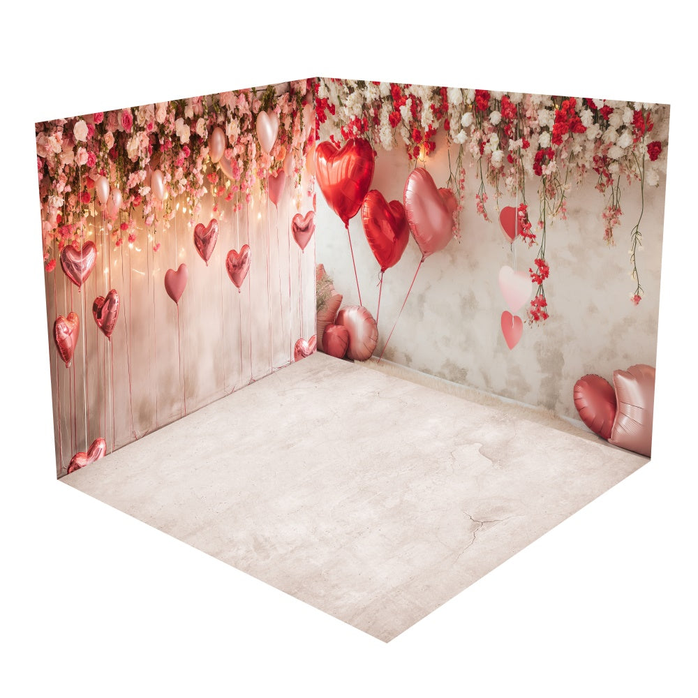 Elegant Hanging Roses Valentine Backdrop Room Set UK BRP2-5