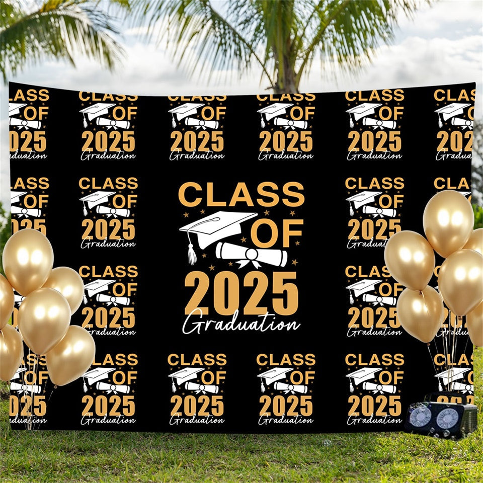 Personalized Graduation Backdrops Elegant Gold Graduation Party Backdrop UK BRP3-13