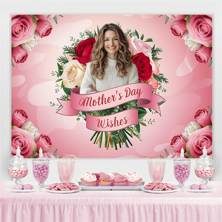 Mothers Day Backdrop Rose Bouquet Personalized Backdrop UK BRP3-160