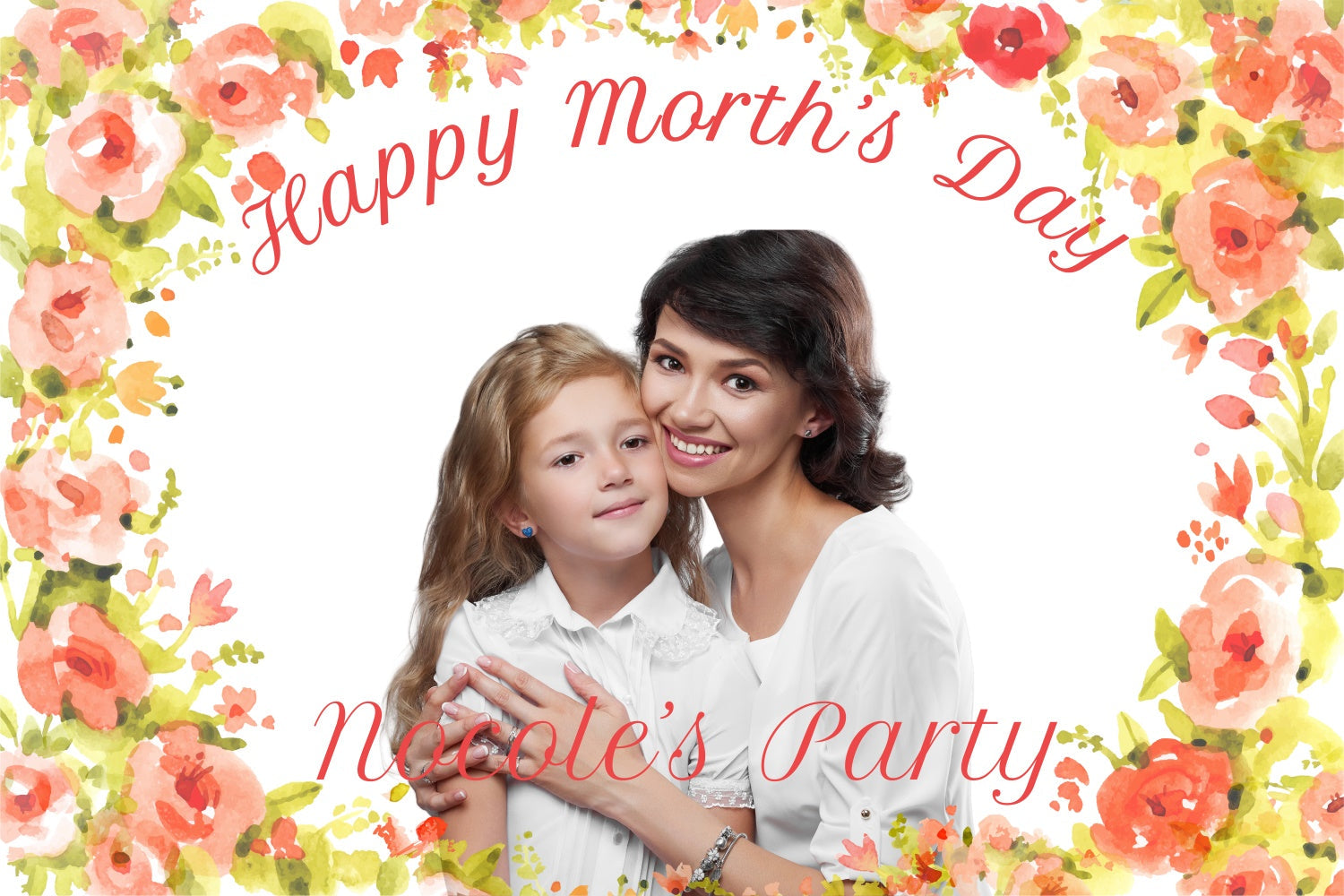 Mother's Day Backdrop Lovely Watercolor Floral Custom Backdrop UK BRP3-163