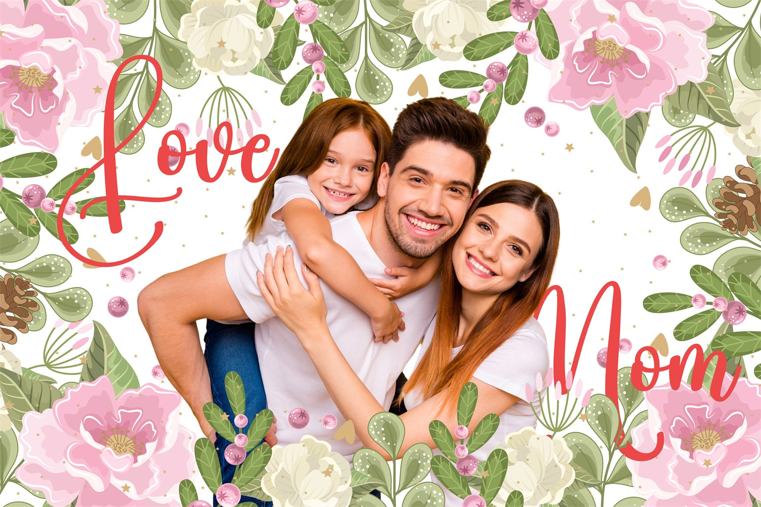 Backdrops For Mother's Day Elegant Botanical Frame Custom Backdrop UK BRP3-164